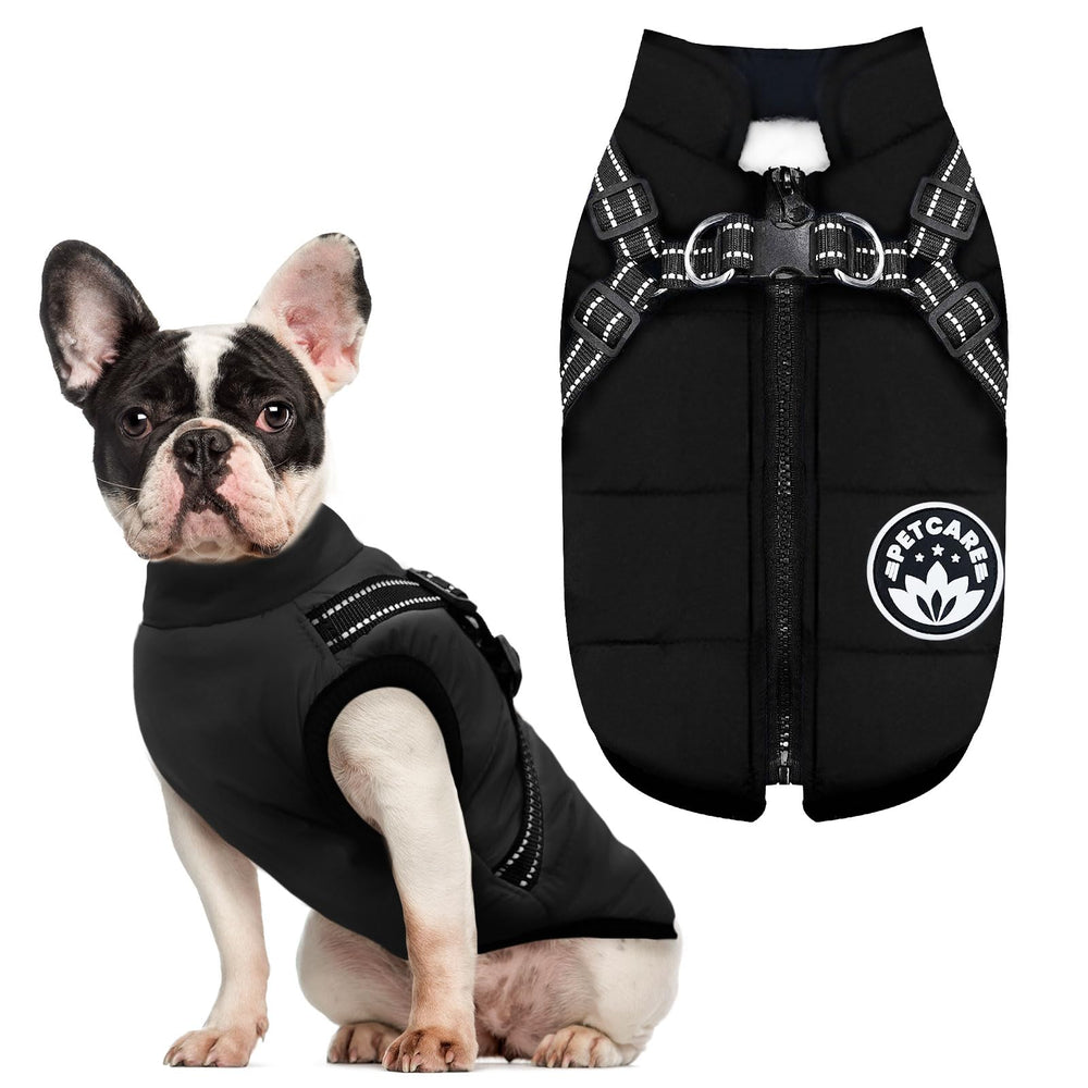 Petcare abrigo invierno con arnés integrado, cómodo y seguro para perro.