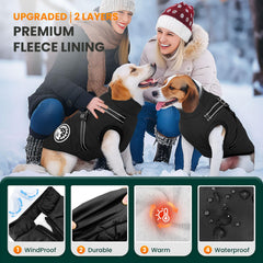 Petcare chaqueta impermeable con cremallera trasera para colocarla con facilidad.