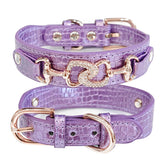 Collar PETCARE para perros y gatos pequeños con brillo de cristales facetados, ideal para paseos.