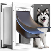 PETCOMING Puerta para perro en pared con 3 pestañas para control y confort.