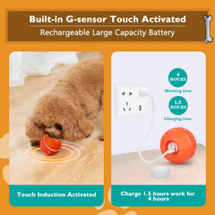PetDroid sensor movimiento juguete, activa rodando al tocar para más atención.