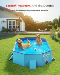 Peteast piscina para perros con drenaje dual para vaciado rápido