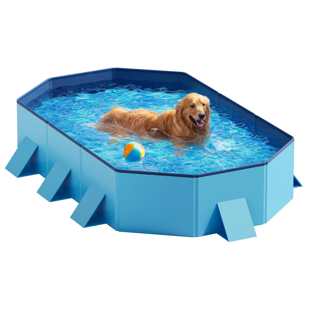 Peteast piscina para perros plegable en exterior con gran espacio de juego