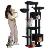 PETEPELA 69: torre de 7 niveles para gatos adultos con múltiples zonas de juego y descanso.