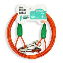 Petest cable-atar-15ft-perro-mediano, libertad al aire libre con seguridad para perros hasta 60 lb.
