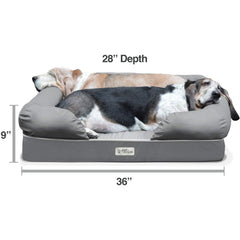 PetFusion cama para perro con funda impermeable para limpieza fácil.