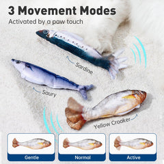 Petgravity pez flotante realista 3 unidades dorso, diseño verosímil para gatos