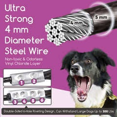 PETINBOX cable de acero inoxidable con recubrimiento, resistente a la intemperie.