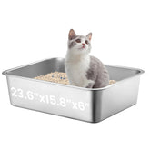 Petinstinct caja litter extragrande con frente abierto para acceso cómodo.