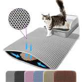 Petinstinct Jumbo Cat Litter Mat muestra dimensiones 46x26 pulgadas para cobertura amplia.