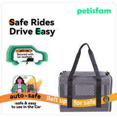 Petisfam bolsa transporte superior, acceso cómodo para cargar sin estrés.