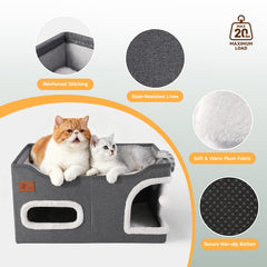 Petizer cama-gato con rascador incorporado para arañar y ejercitar