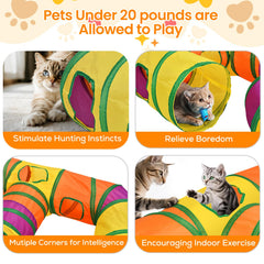 Petizer tunel gato resistente a rasguños, duradero para mimos suaves.