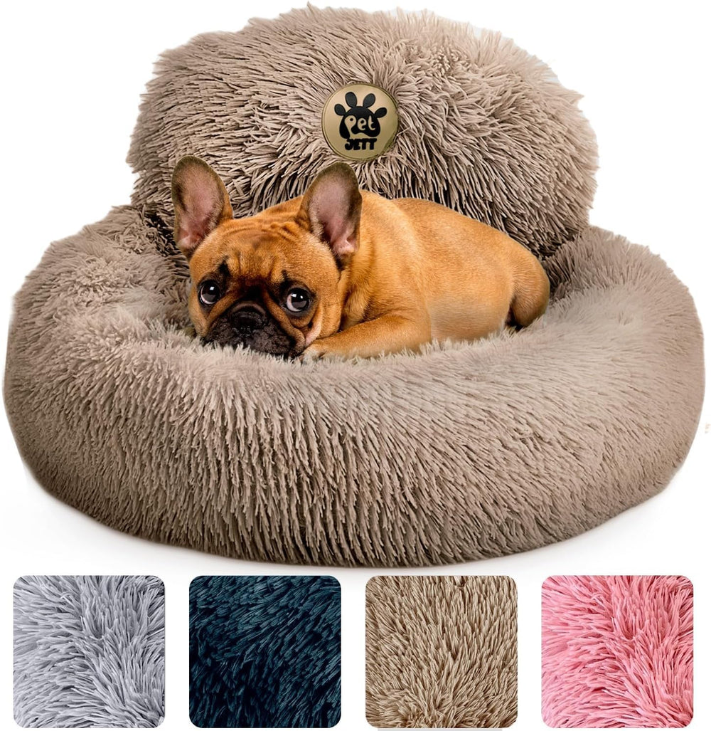 PetJett cama donut de 23 pulgadas para perros pequeños, comodidad envolvente