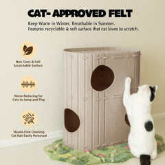 PETKARAY estructura resistente en gris, diseño estable para gatos activos