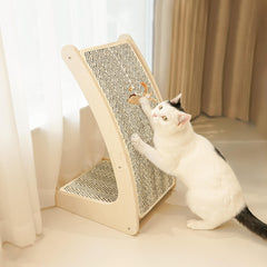 Rascador PETKARAY de sisal curvo para suelo, ideal para ejercicio de las uñas.