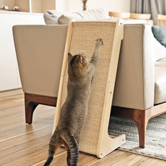 PETKARAY rampa de rasguño de sisal en L para gatos, protege muebles.