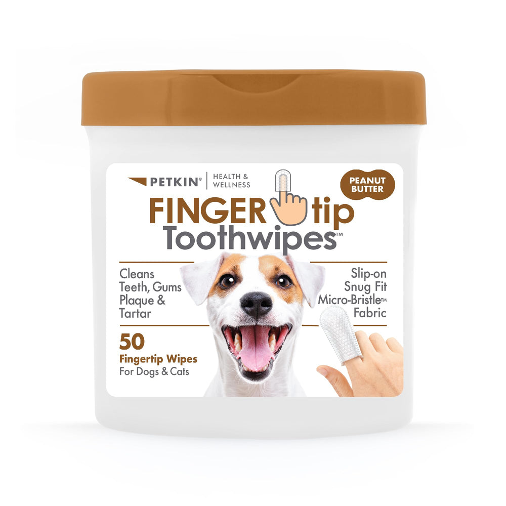 Petkin: dedos toallitas dientes, limpieza rápida de dientes y encías.
