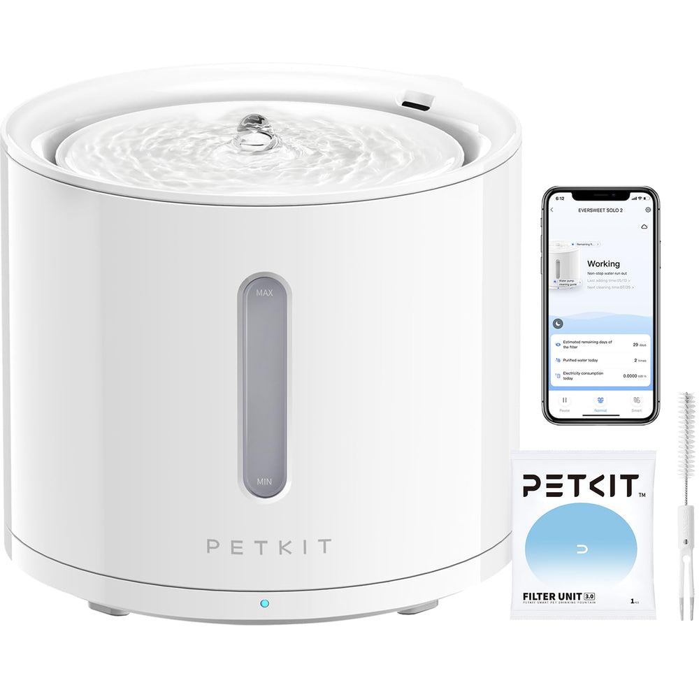 PETKIT EVERSWEET Solo 2 muestra bomba silenciosa para uso continuo y hogar tranquilo.