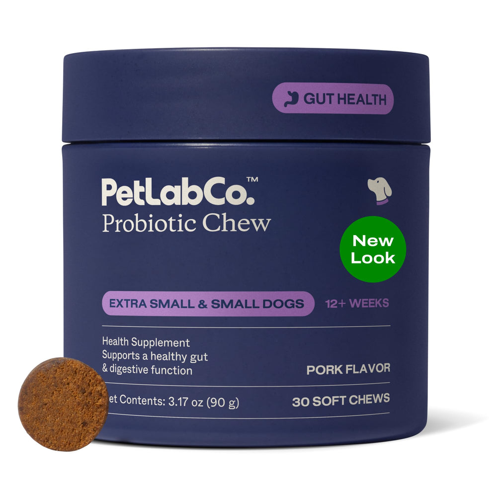 PetLab Co Probiotics para perros, pastillas masticables sabor cerdo, apoyo digestivo suave