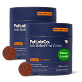 PetLab Co. Itch Relief Chew Pro en envase, ideal para cuidado diario de la piel canina.