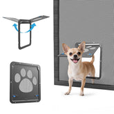 PETLESO puerta para perros pequeños en mosquitera 8x10 facilita acceso independiente.