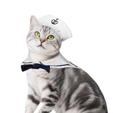 PETLESO sombrero marinero azul para mascotas, cómodo y seguro para orejas.