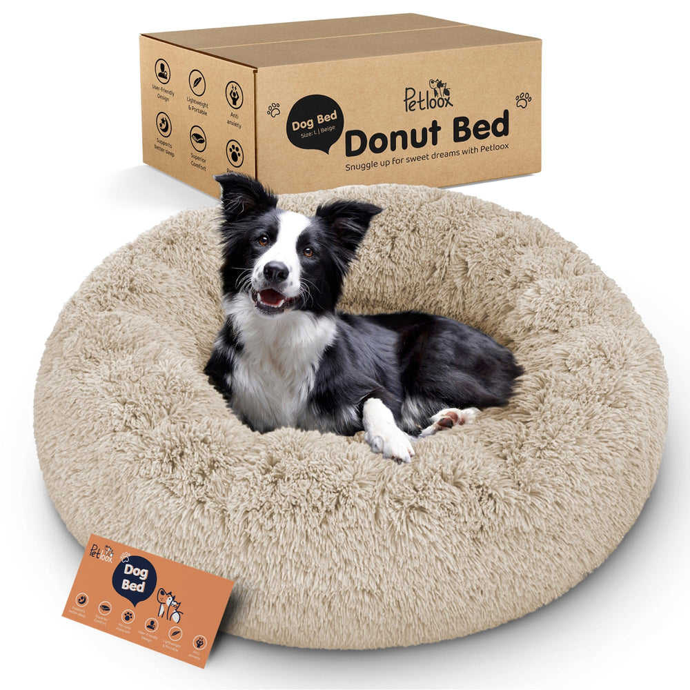 Petloox Cama Donut para Perro, visión general, confort cálido para siestas tranquilas.