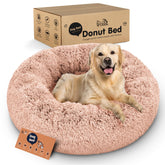 Petloox cama-donut-perro-rosa-xl: descanso cálido y cómodo para perros.