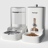Petmagic Dispensador gravitacional para gatos: alimento y agua listos para usar