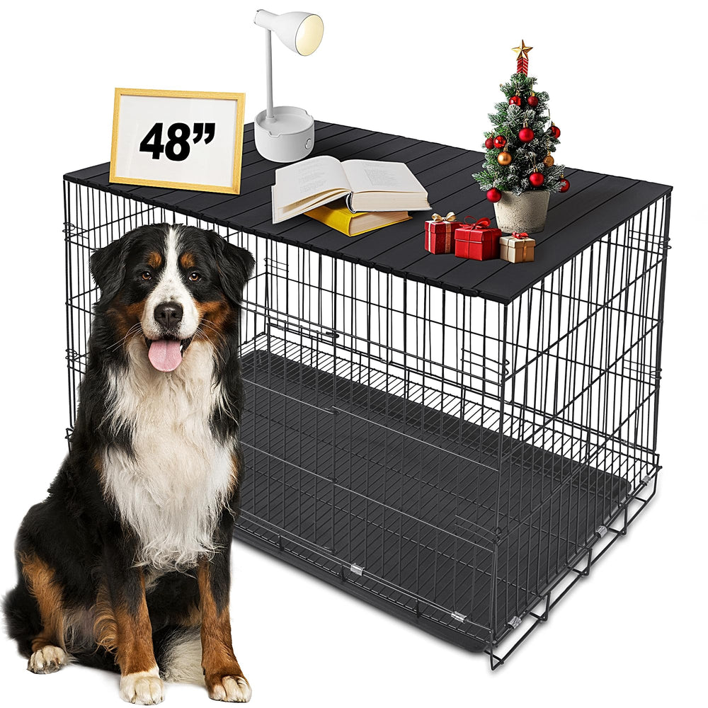 Petmystify tapa-superior-jaula-perro-imanes 48pulgadas: elevación decorativa y orden en el entorno.