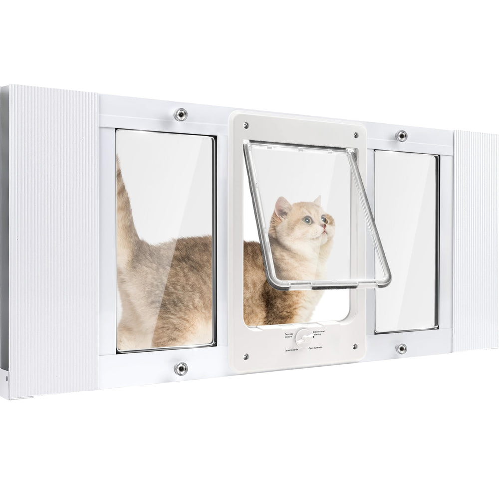 Petoasis puerta-ventana para mascotas; acceso cómodo para gatos y perros pequeños.