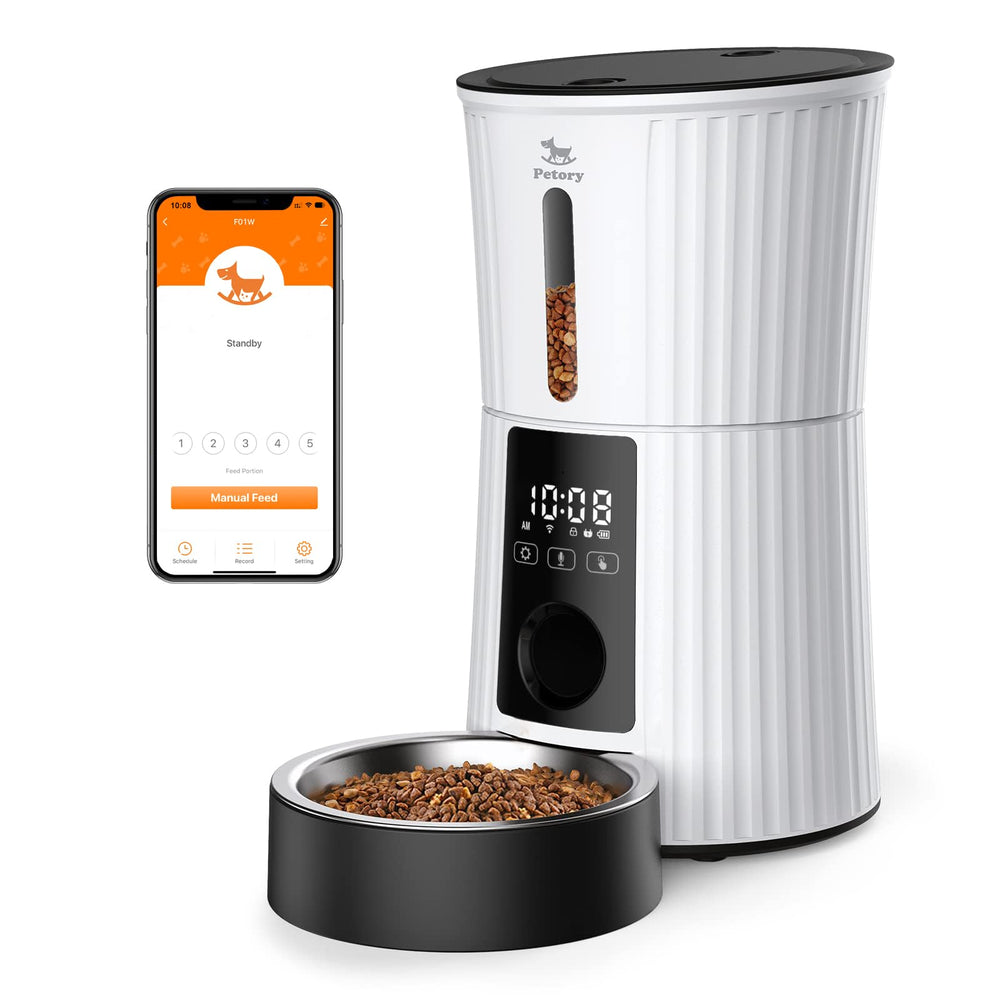 Petory alimentador automático para gatos, control de porciones diario.