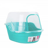 Petphabet caja de gato con tapa extragrande turquesa para varias mascotas