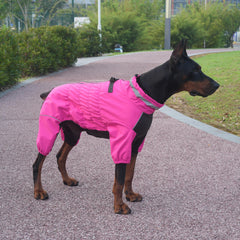 PetPromate trajes de nieve para perros rosa, cremallera trasera para vestir fácilmente al perro.