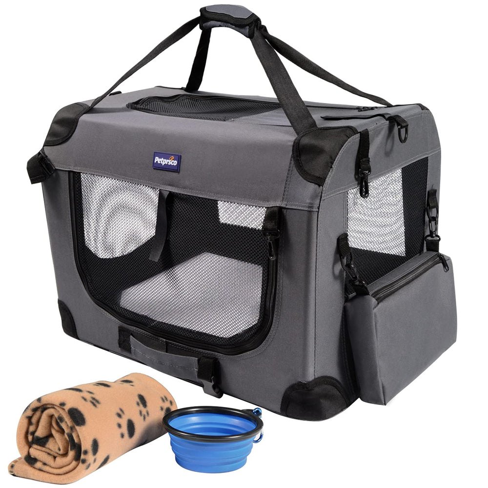Petprsco jaula perro portátil 24x17 plegable para viajes prácticos.