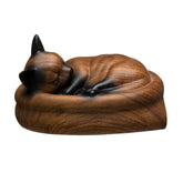 PETQTBB urna para gato pequeña marrón para cenizas con recuerdo duradero.