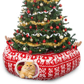 Petrendy túnel-gato-arbol-navidad: protege el árbol y ofrece diversión.