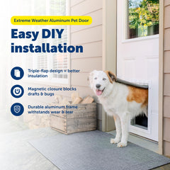 PetSafe Puerta de Aluminio con cierre deslizante para control de acceso.