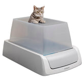 Petsafe ScoopFree Crystal Pro Legacy, caja de entrada superior para gatos, limpieza automática fácil.