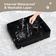 PETSFIT bandeja portátil dos capas con forro impermeable para suelos protegidos.