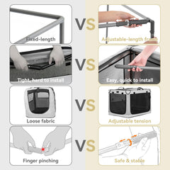 Petsfit caja-perro-puerta-malla facilita acceso y ventilación para tu perro.