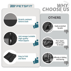 PETSFIT corral portátil, techo panorámico plegable para ventilación y visibilidad