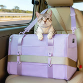 Transportín para gatos Petsfit con asiento de coche 19x12x12 ofrece estabilidad durante la conducción.