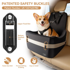 PETSFIT hebilla-seguridad patentada: cierre seguro para tranquilidad en cada trayecto.