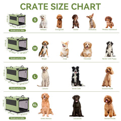 PETSFIT jaula plegable para coche verde, perfecta para viajes en familia.