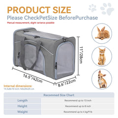 Petsfit transportín para gatos, tamaño adecuado para colocar bajo el asiento.
