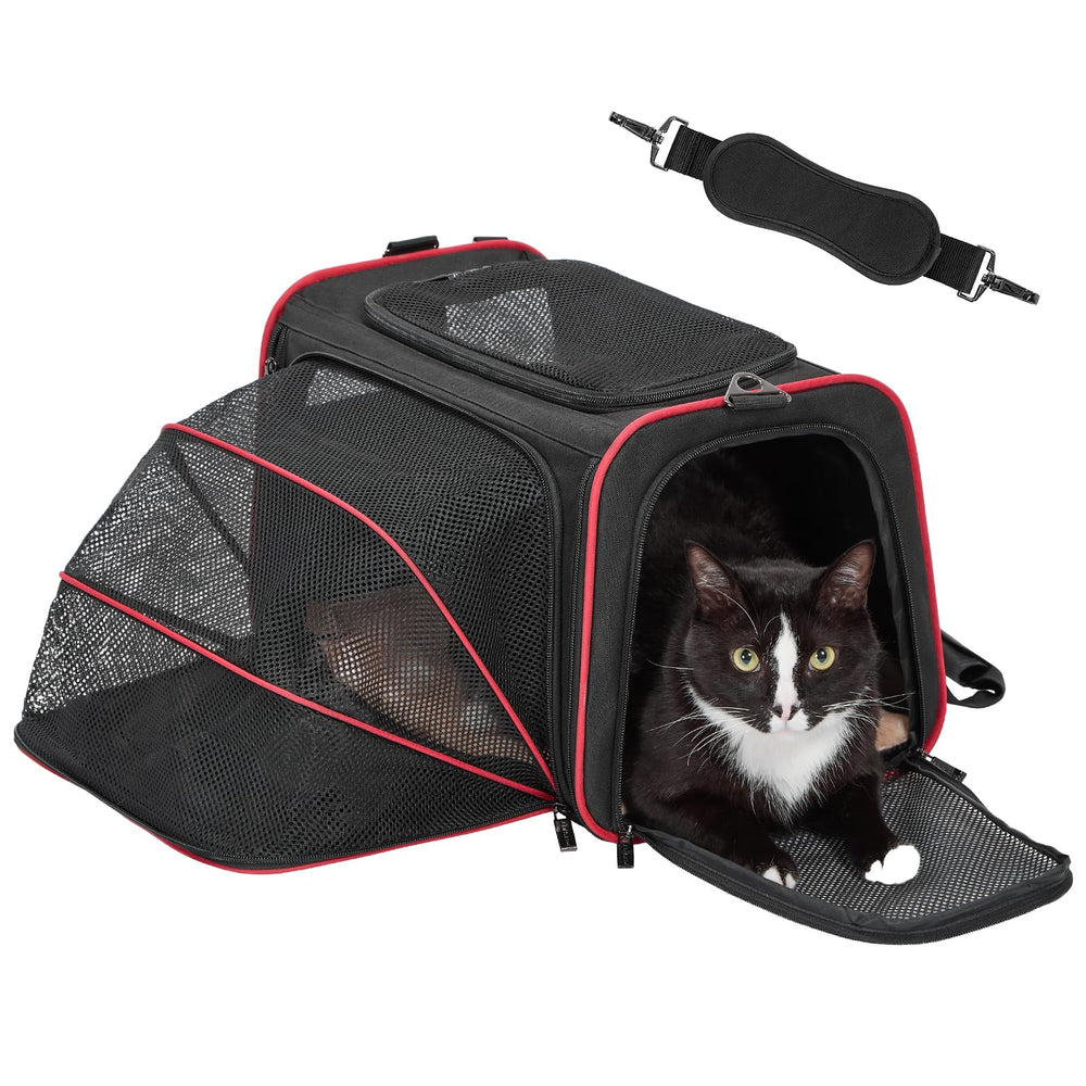 Petsfit portador expandible ofrece espacio extra para la mascota durante el viaje