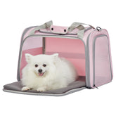 Transportín Petsfit para gatos grandes con manta extensible para mayor comodidad.