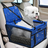 PetsHome asiento para perro en coche plegable azul, seguro y portátil.